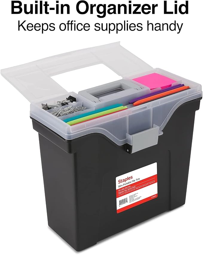 STAPLES Slim Portable File Tote, Letter Size - Image 4