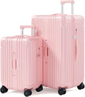 Krute Luggage Sets 2 Piece Suitcase PC+ABS Hardside Double Spinner Wheels TSA by Krute