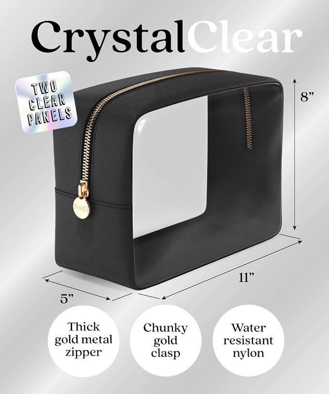 Clear Makeup Bag Zipper Pouch, Transparent Cosmetic Case Organizer, TSA - Image 2