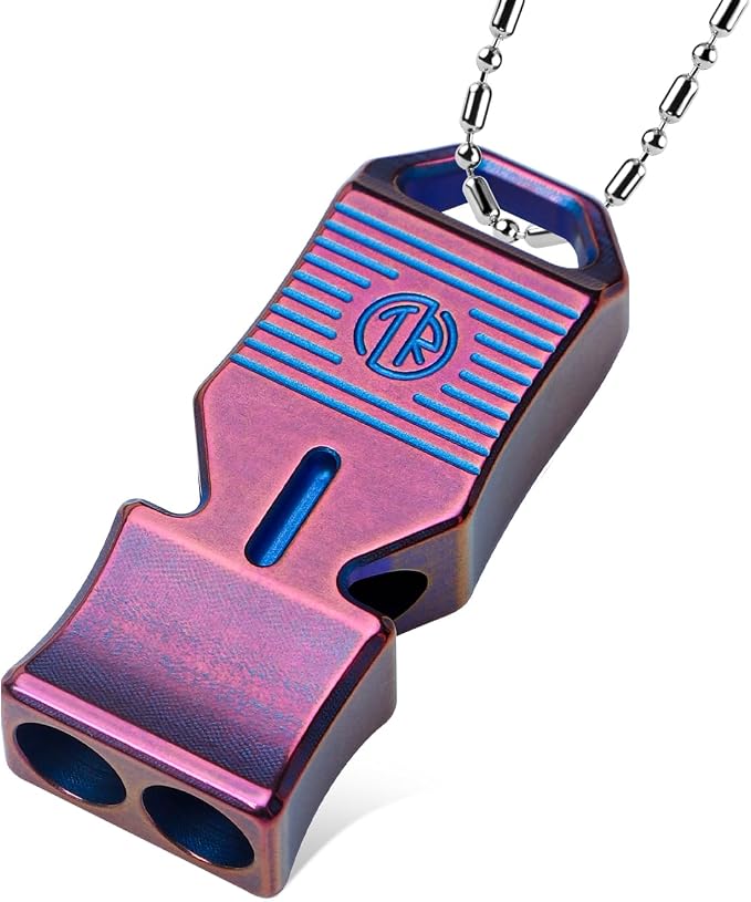 TACRAY Titanium Emergency Survival Whistle, Portable Necklace Whistle, Loud by TACRAY