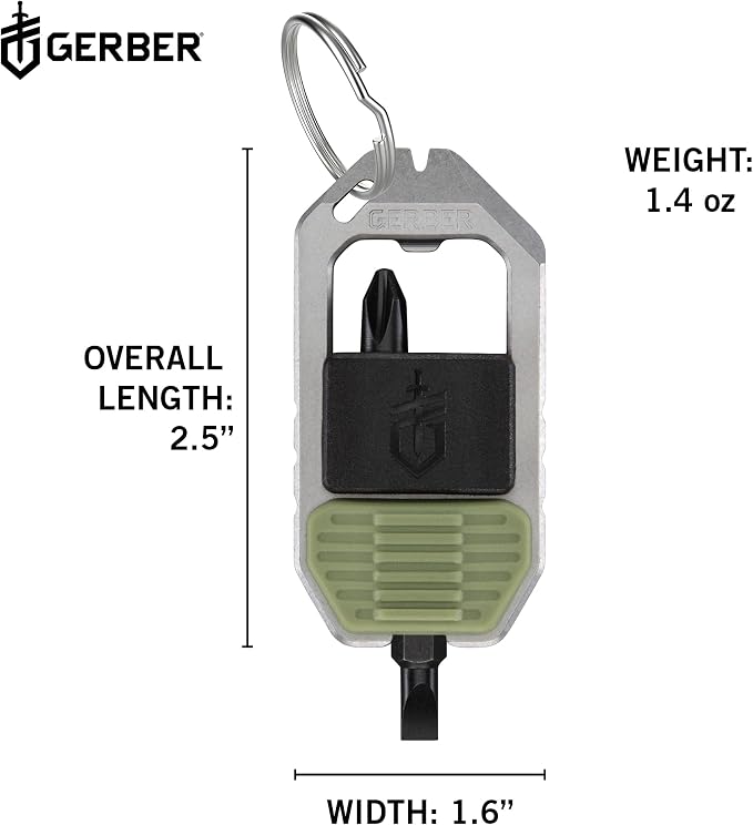 Gerber Gear Driver Keychain 5-in-1 Multitool, Clips to Pocket or Keychain - Image 3