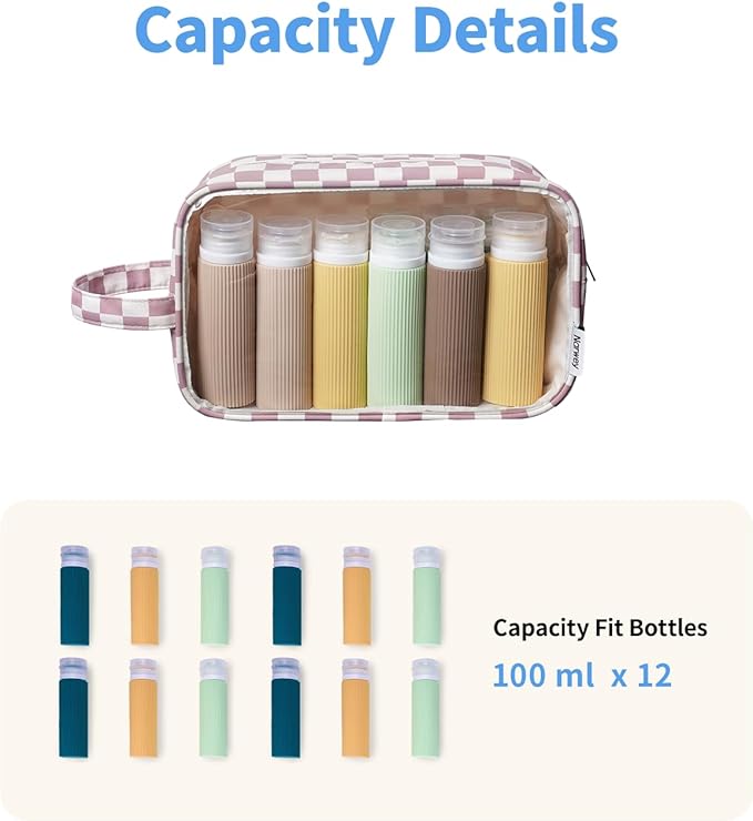Narwey Clear Toiletry Bags for Traveling Women Men, Make Up Organizer, Skincare - Image 3