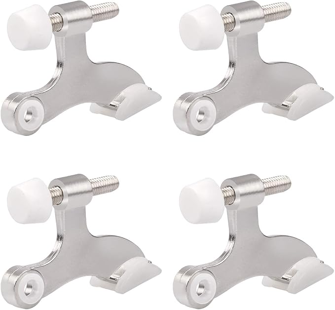 HOMOTEK 4 Pack Hinge Pin Satin Nickel Door Stopper, Adjustable Deluxe Heavy by HOMOTEK