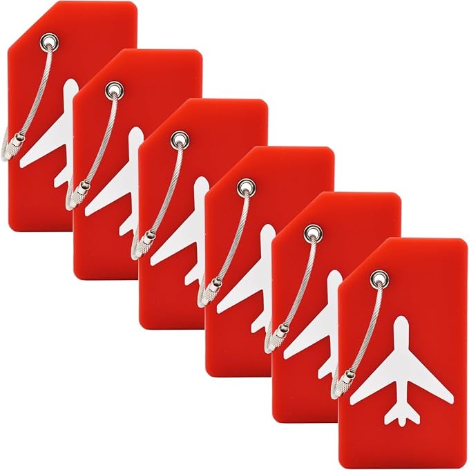 6 Pack Silicone Luggage Tag for Suitcases by MODENGKONGJIAN