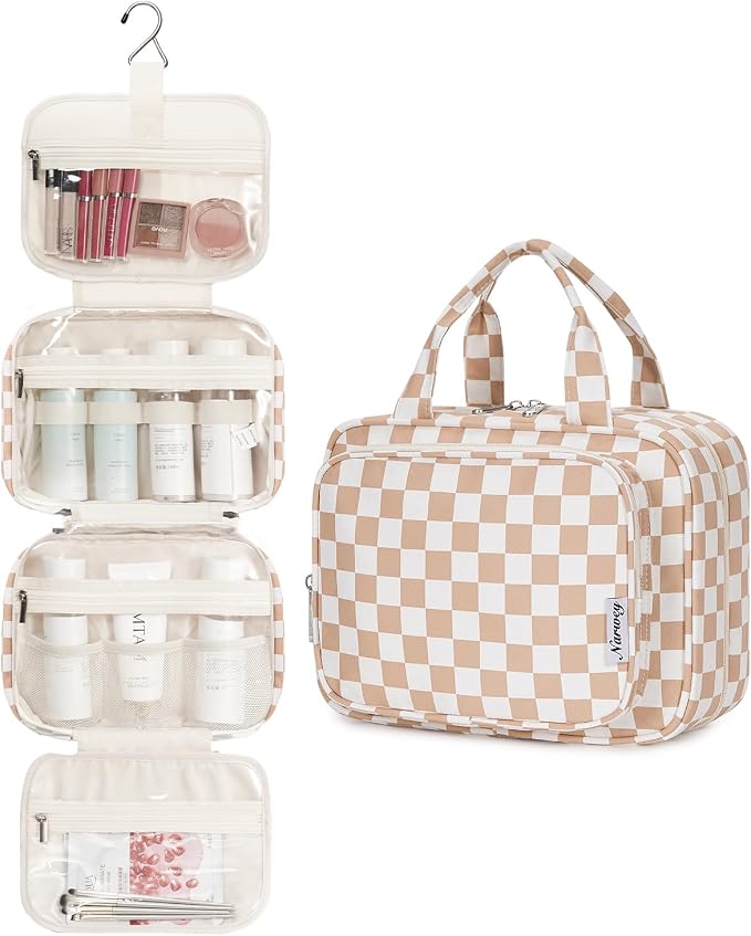 Narwey Hanging Toiletry Bag for Women Travel Makeup Bag Organizer Toiletries - Image 2