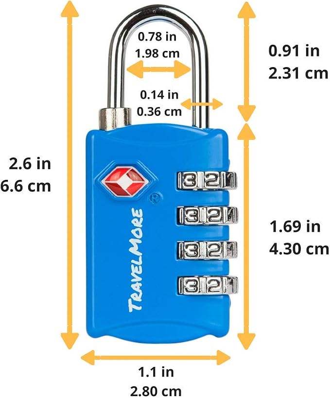 3 Pack TSA Luggage Locks with 4 Digit Combination – Heavy Duty Set Your Own - Image 2