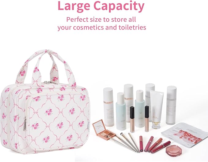Narwey Hanging Toiletry Bag for Women Travel Makeup Bag Organizer Toiletries - Image 5