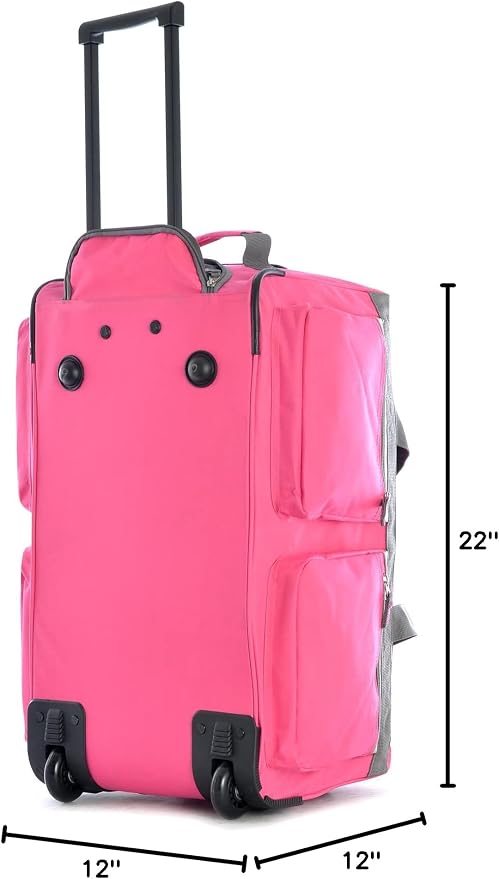 Olympia U.S.A. 22 inch Carry On 8 Pockets Wheeled Rolling Duffel Bag Water - Image 10