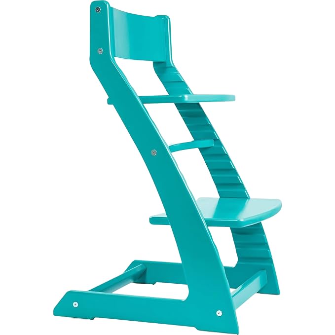 FORNEL Modern Wooden High Chair in Turquoise | The Adjustable Grow-with-Me Chair by FornelFurniture
