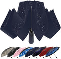 Compact Inverted Travel Umbrella, Automatic Open Close, 9-Rib 46 Inch Windproof by ZDSSM