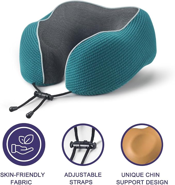 napfun Neck Pillow for Traveling, Upgraded Travel Neck Pillow for Airplane 100% - Image 3