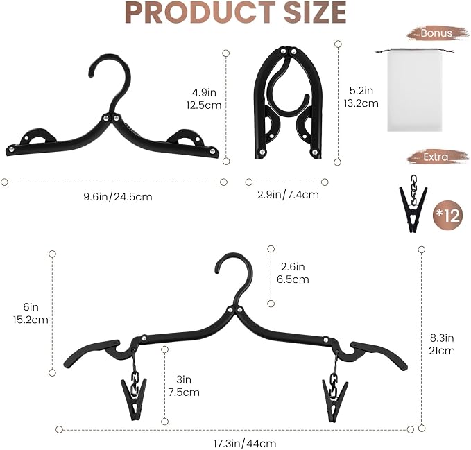 10 Pack Foldable Travel Hangers - Image 2