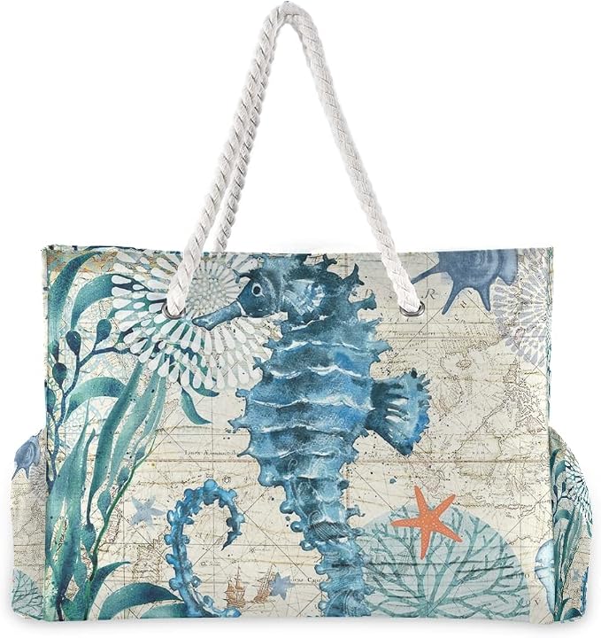 senya Large Beach Bags Totes Canvas Tote Shoulder Bag Soft Wave Water Resistant - Image 2
