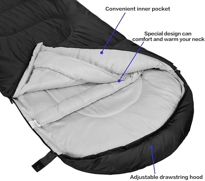 3-4 Season Portable Waterproof Envelope Sleeping Bag - Image 3