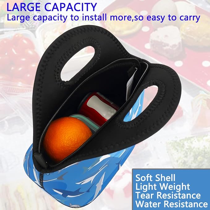 FlowFly Neoprene Kids Lunch box Insulated Soft Bag Mini Cooler Thermal Meal - Image 4