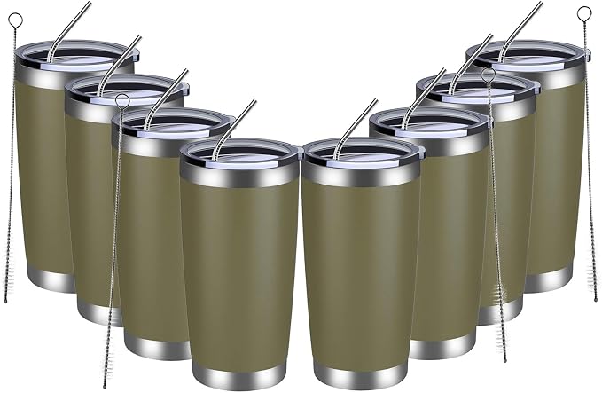 MEWAY 20oz Tumbler 8 Pack Double Wall Vacuum Insulated Travel Mug Bulk by MEWAY