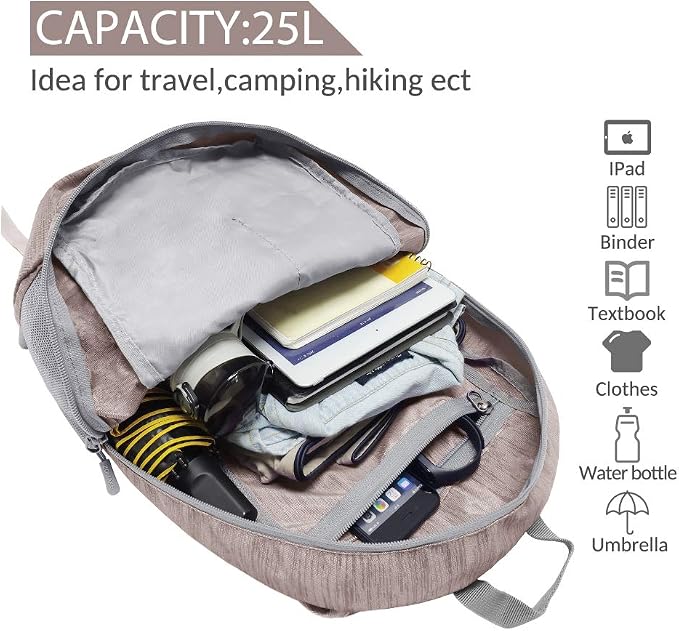 ZOMAKE 25L Ultra Lightweight Packable Backpack, Foldable Hiking Backpacks Water - Image 3