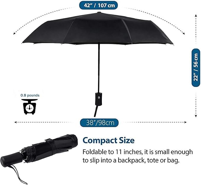 SY COMPACT Travel Umbrella Windproof Automatic Umbrellas Small Compact UV Sun - Image 3