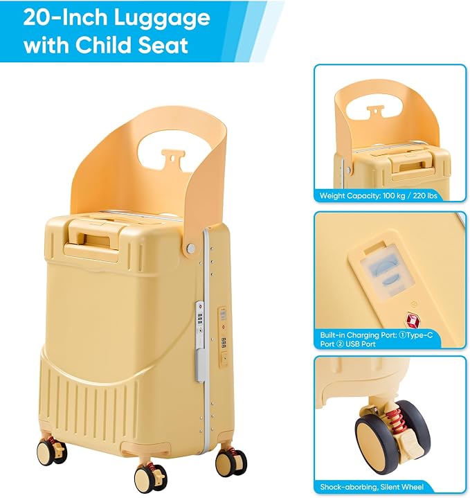 20 Inch Ride on Luggage With Seat - Image 3
