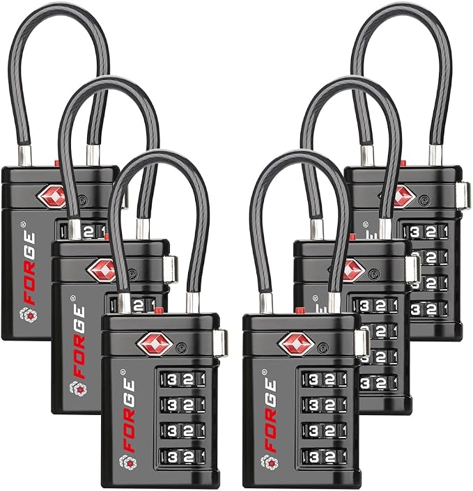 Forge TSA Approved Luggage Locks 4 Digit Combination TSA Travel Locks by Forge