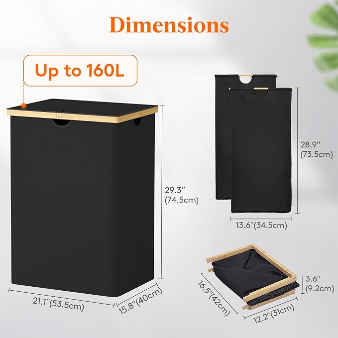 Lifewit 160L Double Laundry Hamper - Image 4