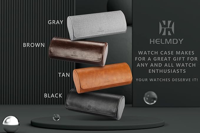 Watch Travel Case for Men: 3 Slot Watch Box Organizer Display Case - Image 2
