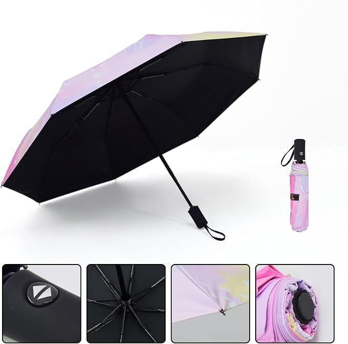 SY COMPACT Travel Umbrella Windproof Automatic Umbrellas Small Compact UV Sun - Image 5