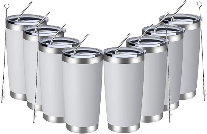 MEWAY 20oz Tumbler 8 Pack Double Wall Vacuum Insulated Travel Mug Bulk by MEWAY
