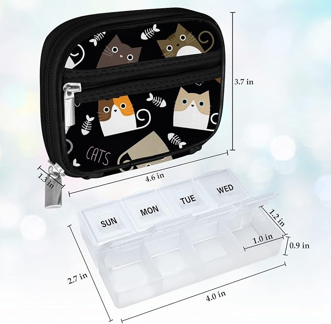 Serfeymi Weekly Travel Pill Organizer Pill Case - Image 2