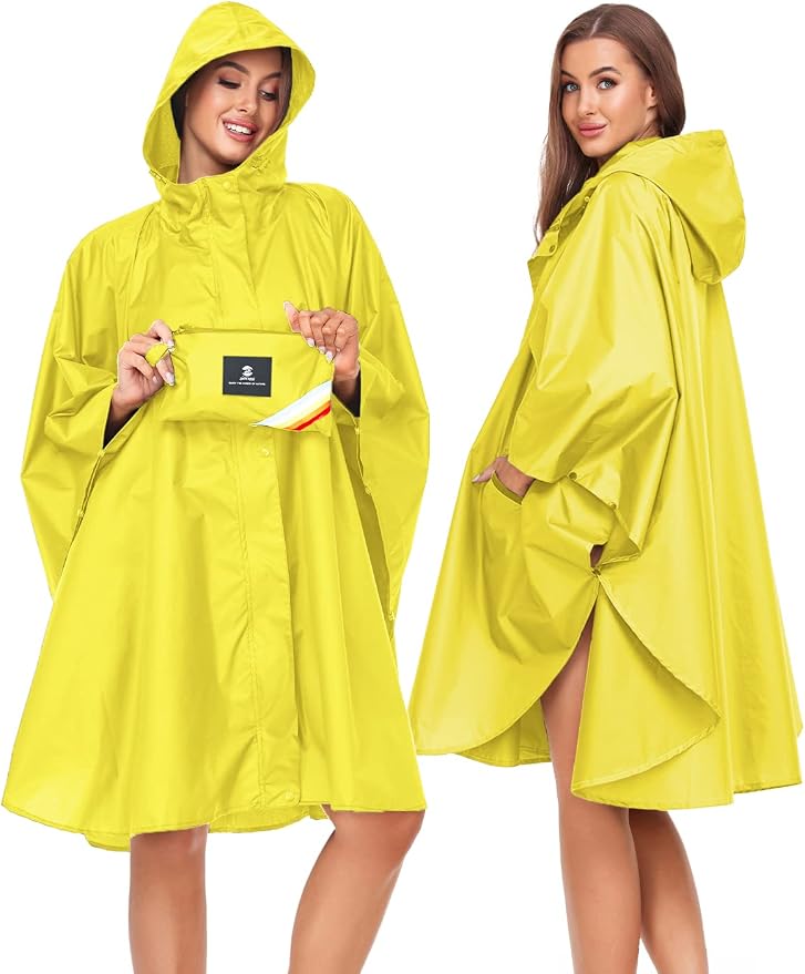 SaphiRose Unisex Rain Poncho Hooded Waterproof Raincoat - Image 2