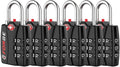 Forge Luggage Locks TSA Approved 6 Pack Black, Small Combination Lock by Forge