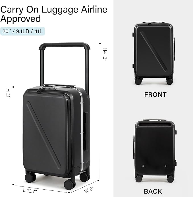 MILADA Wide Handle Carry On Luggage - Image 3