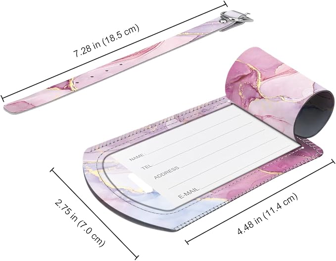 FINTIE 2 Pack Luggage Tags, Leather Name ID Labels - Image 6