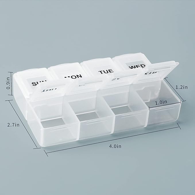 Serfeymi Weekly Pill Organizer 3 Pack Medicine Organizer Travel Pill Box 7 Day - Image 2