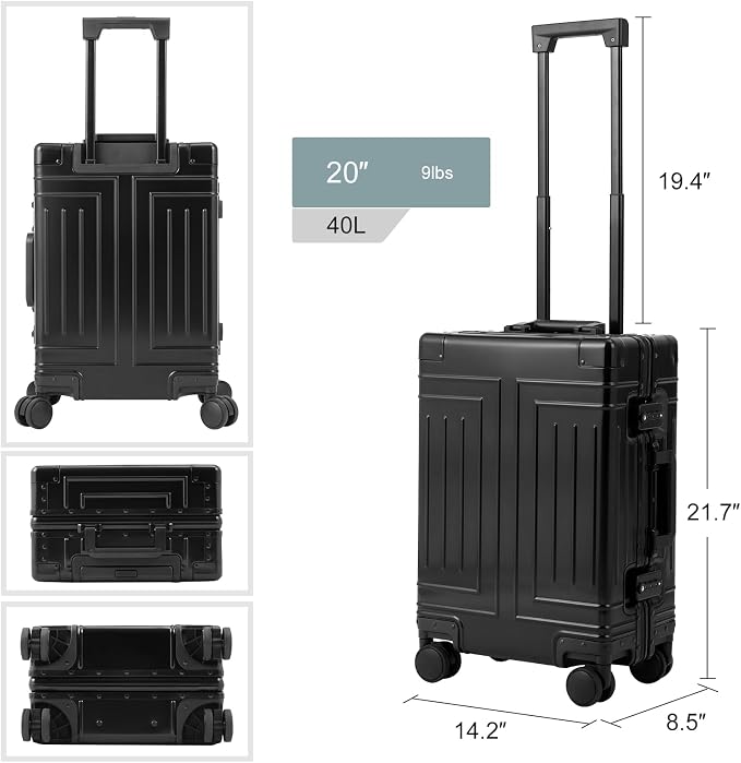 All Aluminum Carry On Luggage，Cut from Whole Aluminum Sheet，22x14x9 Airline - Image 6