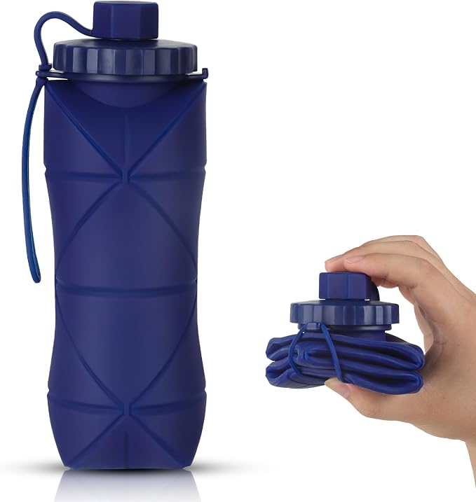 Silicone Collapsible Water Bottles, Lightweight Reusable Leakproof by YCTMALL