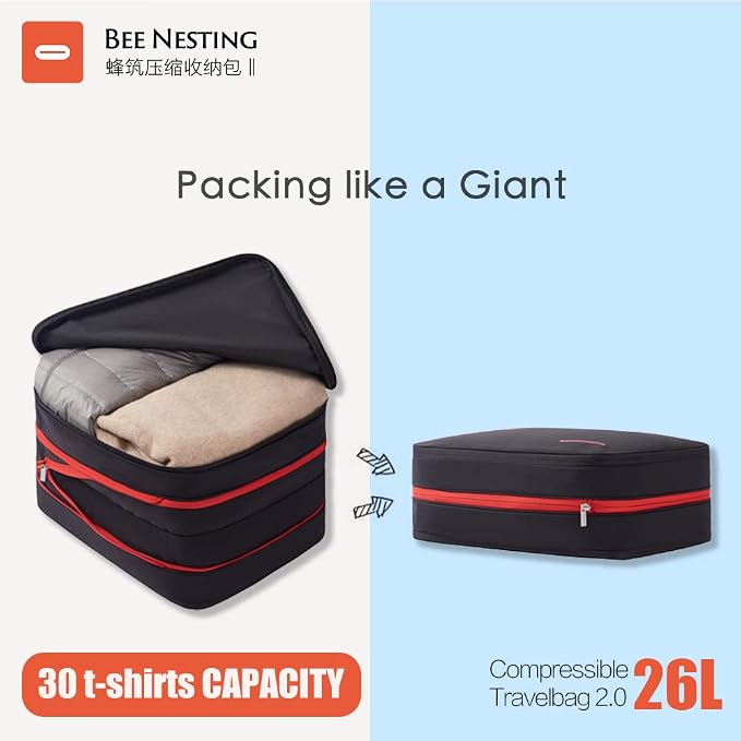Bee Nesting Waterproof Compression Packing Cubes, Travel Packing organizers - Image 3