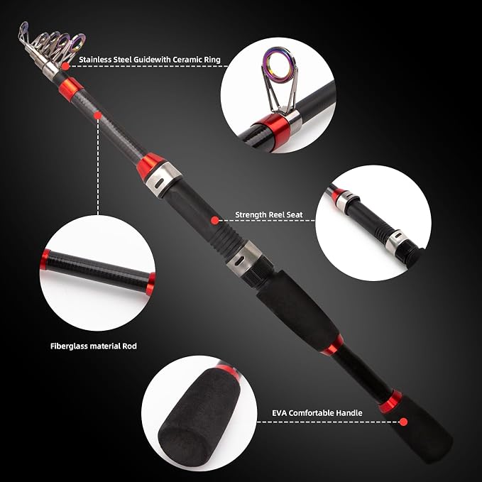Collapsible Fishing Rod and Reel Combo, BalanZze Telescopic Fishing Rod - Image 2