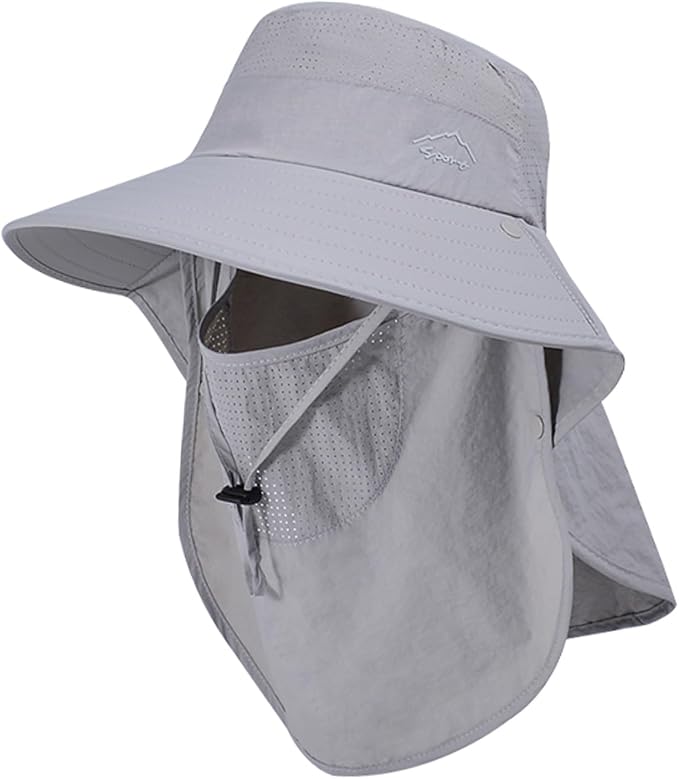 Sun Hat for Men Women with Neck Flap, UPF 50+ UV Protective Hiking Fishing Hats by ZOORON