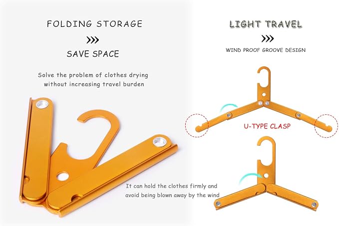 Hikeman Travel Hangers Metal Heavy Duty Folding Hangers - Image 2