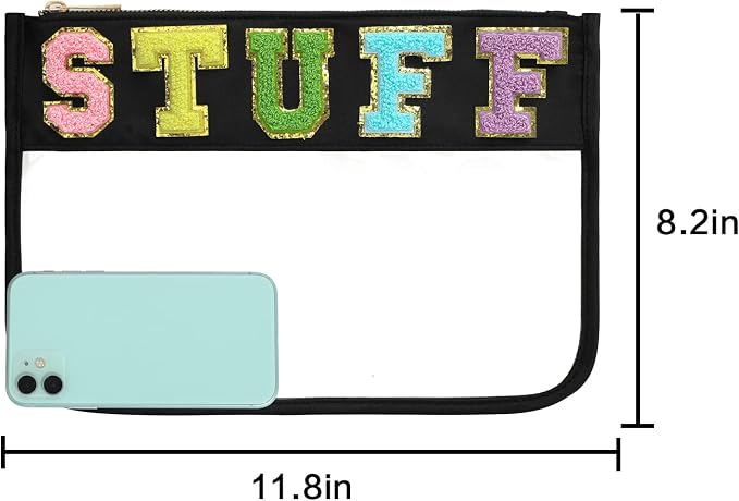 DYSHAYEN Chenille Letter Clear Zipper Pouch - Image 4