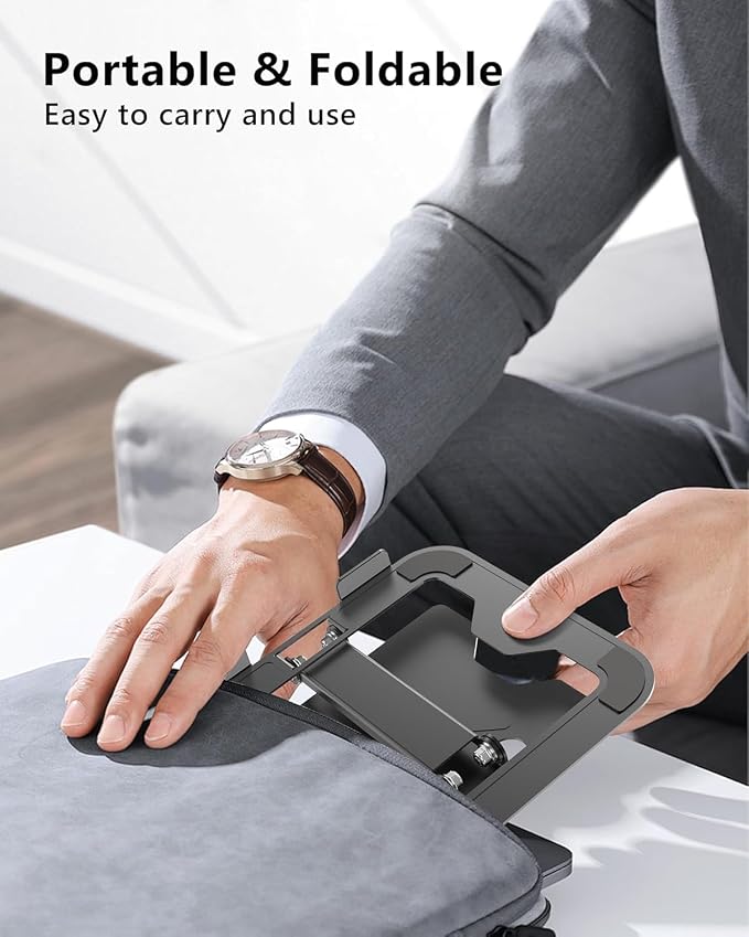 Adjustable Laptop Stand for Desk, Metal Foldable Laptop Riser, Portable Laptop - Image 7
