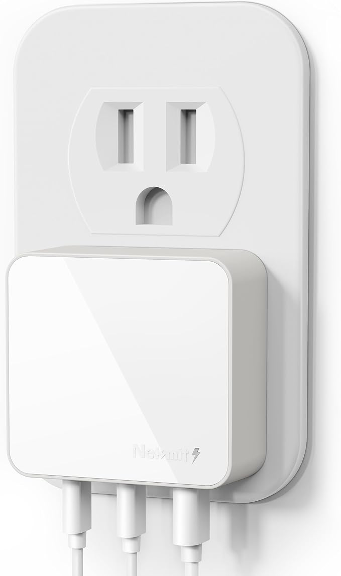 Nekmit 100W Flat USB C Charger Block, 3-Port GaN Fast Wall Charger, USB C Wall by Nekmit