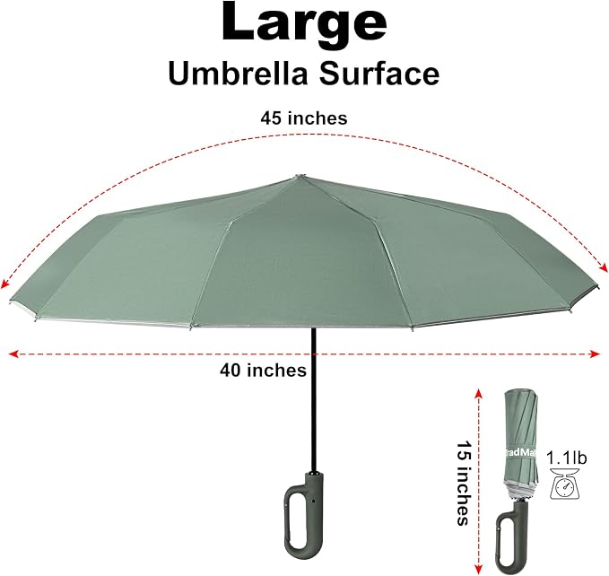 TradMall Travel Umbrella, 280T Fabric Windproof Automatic Portable Compact - Image 2