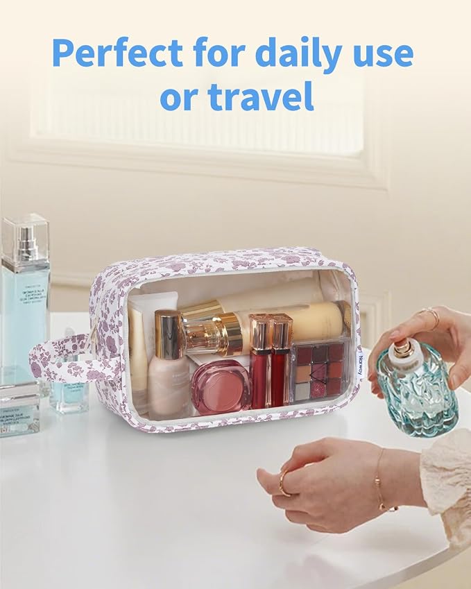 Narwey Clear Toiletry Bags for Traveling Women Men, Make Up Organizer, Skincare - Image 7