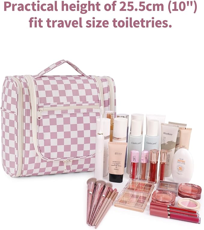 Narwey Checked Hanging Travel Toiletry Bag - Image 4