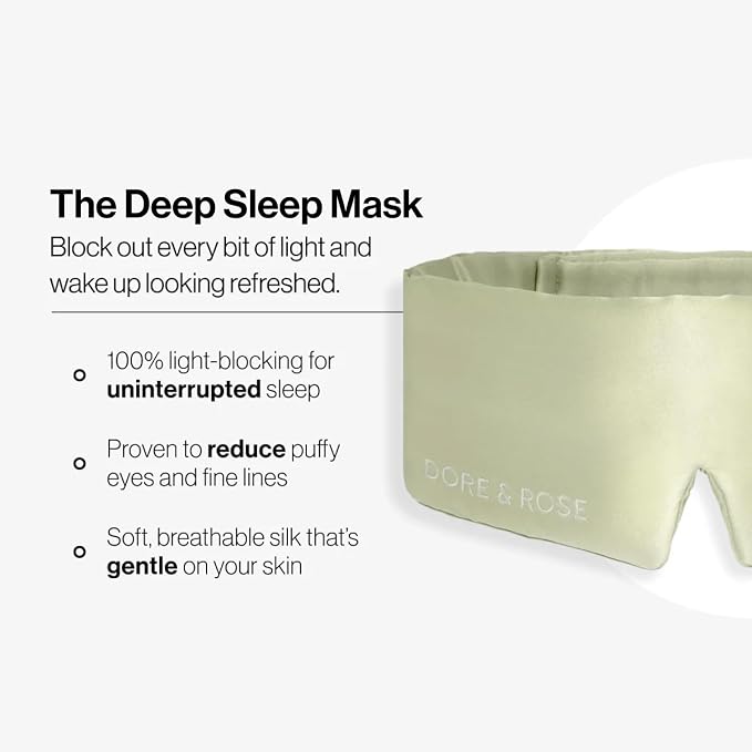Dore & Rose Deep Sleep Mask Light Blocking, 23 Momme Mulberry Silk Eye Mask - Image 5