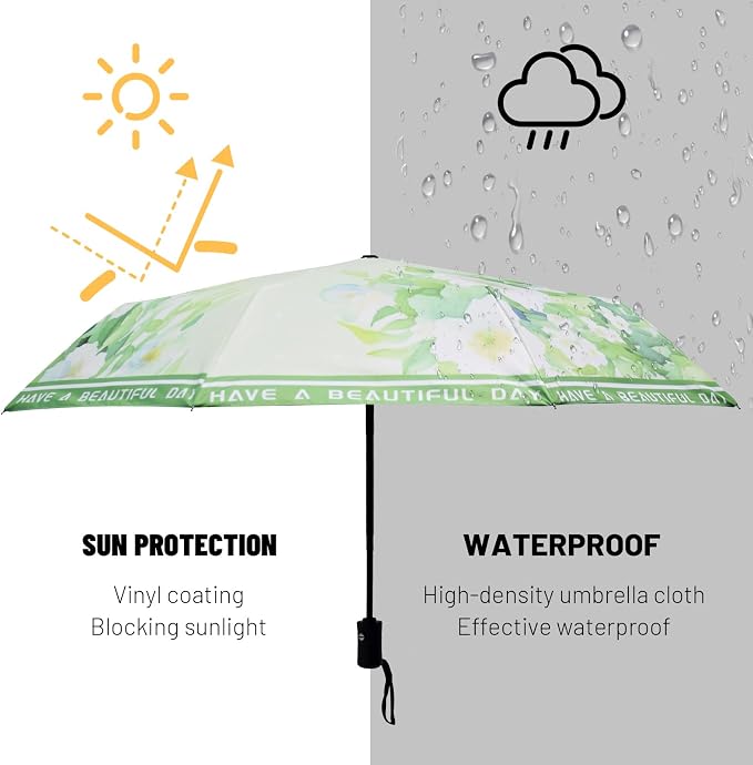 SY COMPACT Travel Umbrella Windproof Automatic Umbrellas Small Compact UV Sun - Image 6