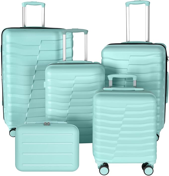 5-Piece Luggage Set, Lightweight ABS+PC Hard Shell Suitcase by WireHot