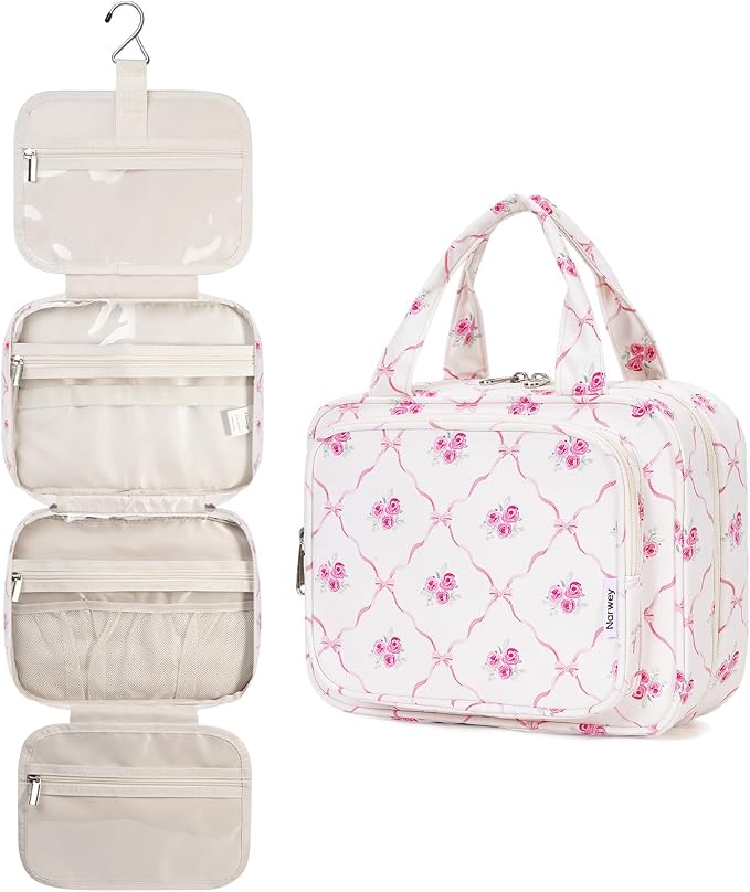 Narwey Hanging Toiletry Bag for Women Travel Makeup Bag Organizer Toiletries by Narwey
